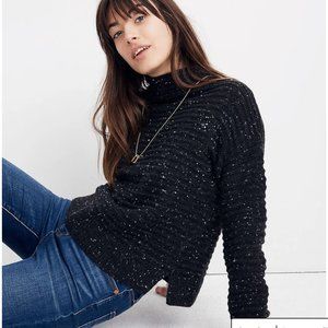 Madewell Donegal Belmont Mockneck Wool Sweater in Dark Gray
